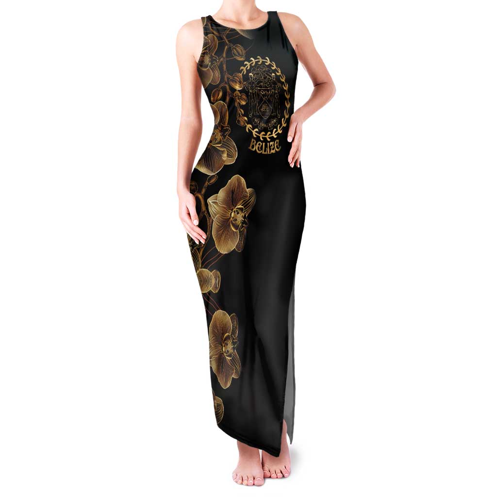 Belize Gold Orchid Tank Maxi Dress Luxury Stylized