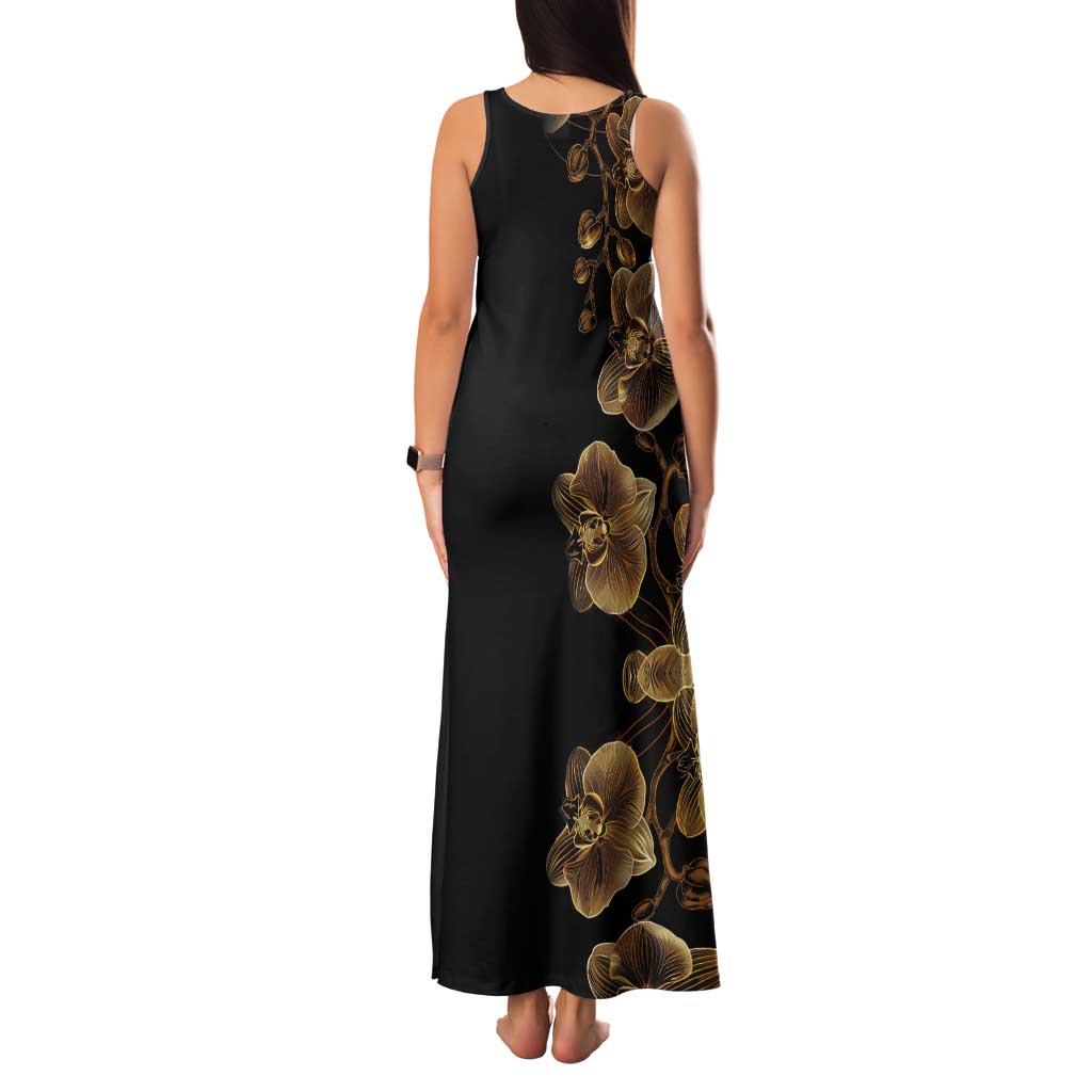 Belize Gold Orchid Tank Maxi Dress Luxury Stylized