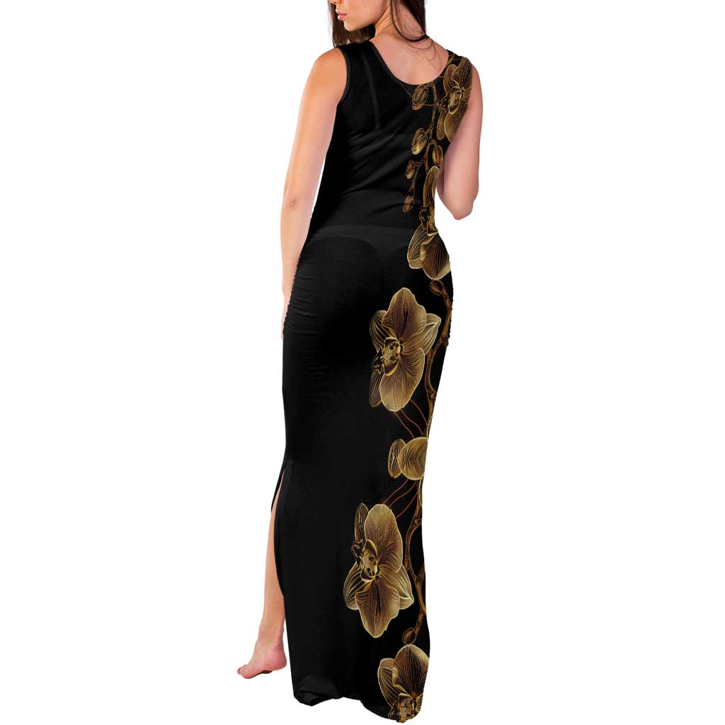 Belize Gold Orchid Tank Maxi Dress Luxury Stylized