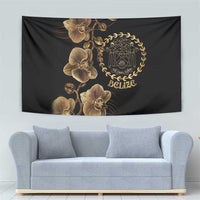 Belize Gold Orchid Tapestry Luxury Stylized