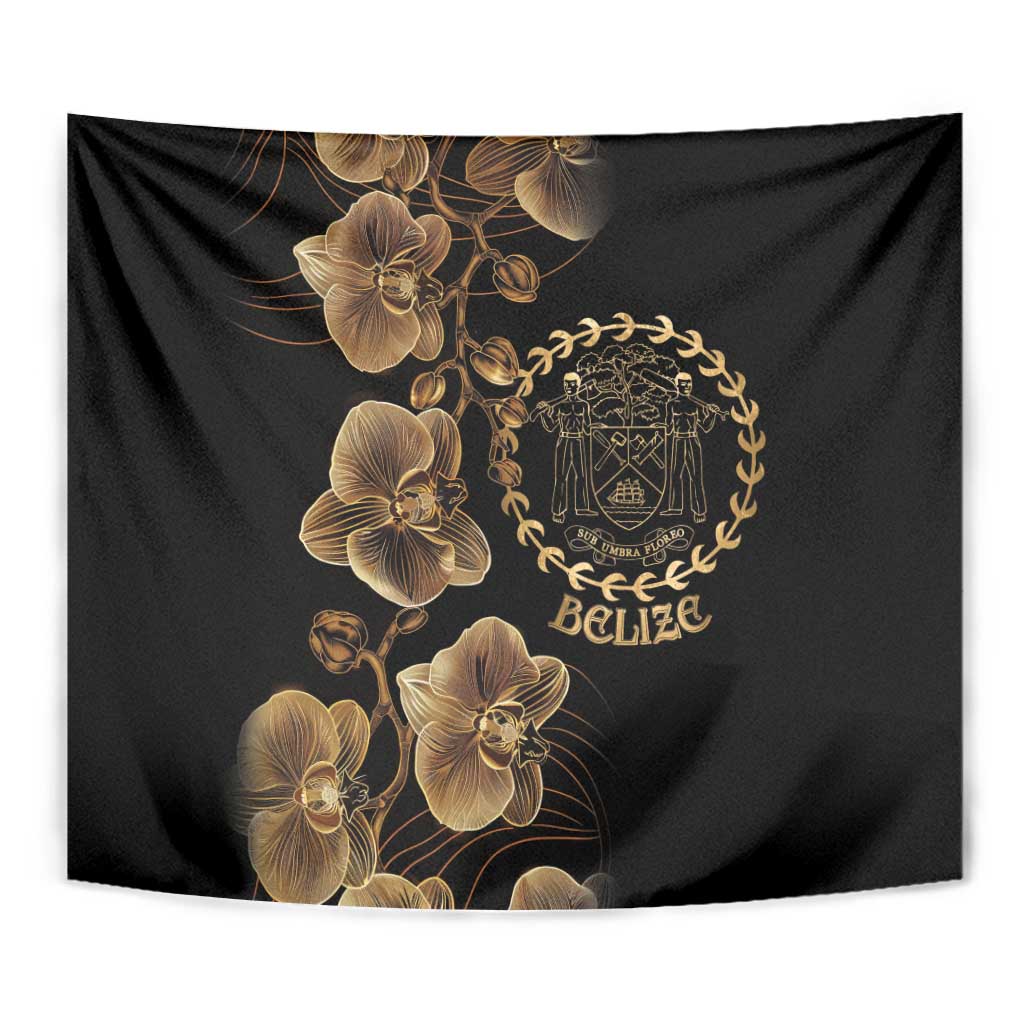 Belize Gold Orchid Tapestry Luxury Stylized
