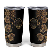 Belize Gold Orchid Tumbler Cup Luxury Stylized