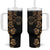 Belize Gold Orchid Tumbler With Handle Luxury Stylized