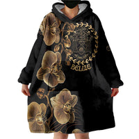 Belize Gold Orchid Wearable Blanket Hoodie Luxury Stylized