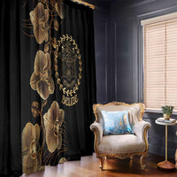 Belize Gold Orchid Window Curtain Luxury Stylized