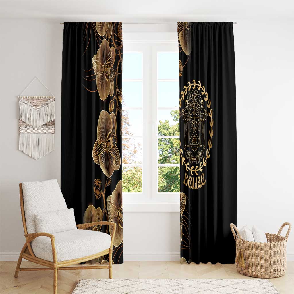 Belize Gold Orchid Window Curtain Luxury Stylized