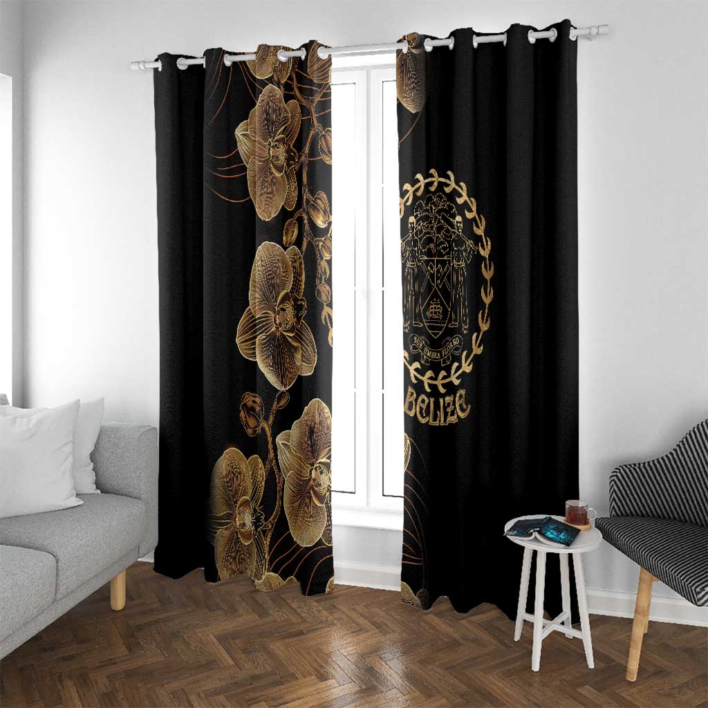 Belize Gold Orchid Window Curtain Luxury Stylized