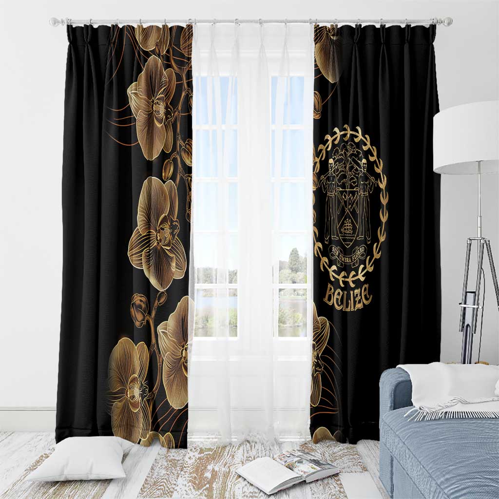 Belize Gold Orchid Window Curtain Luxury Stylized