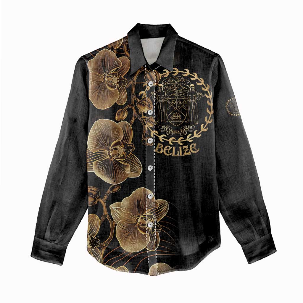 Belize Gold Orchid Women Casual Shirt Luxury Stylized