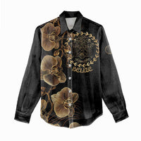 Belize Gold Orchid Women Casual Shirt Luxury Stylized