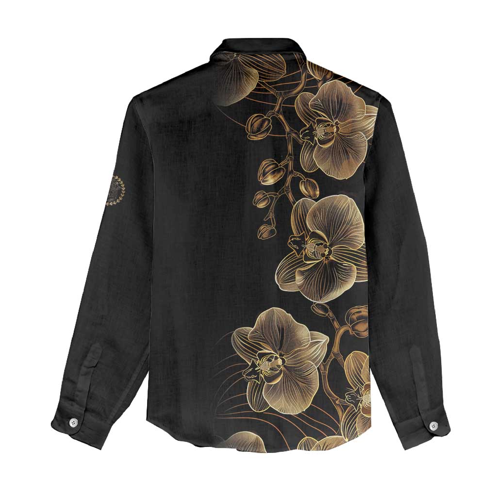 Belize Gold Orchid Women Casual Shirt Luxury Stylized