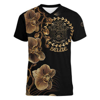 Belize Gold Orchid Women V-Neck T-Shirt Luxury Stylized