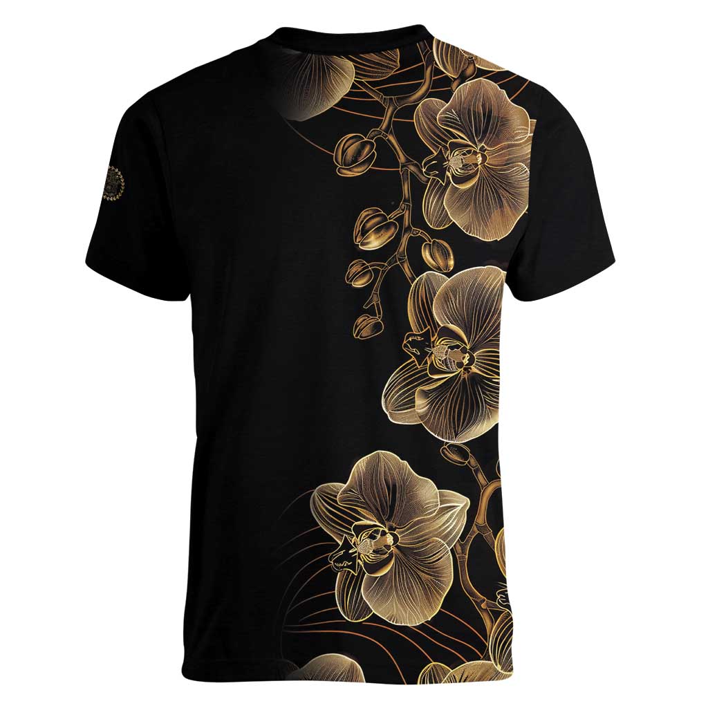 Belize Gold Orchid Women V-Neck T-Shirt Luxury Stylized