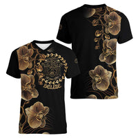 Belize Gold Orchid Women V-Neck T-Shirt Luxury Stylized