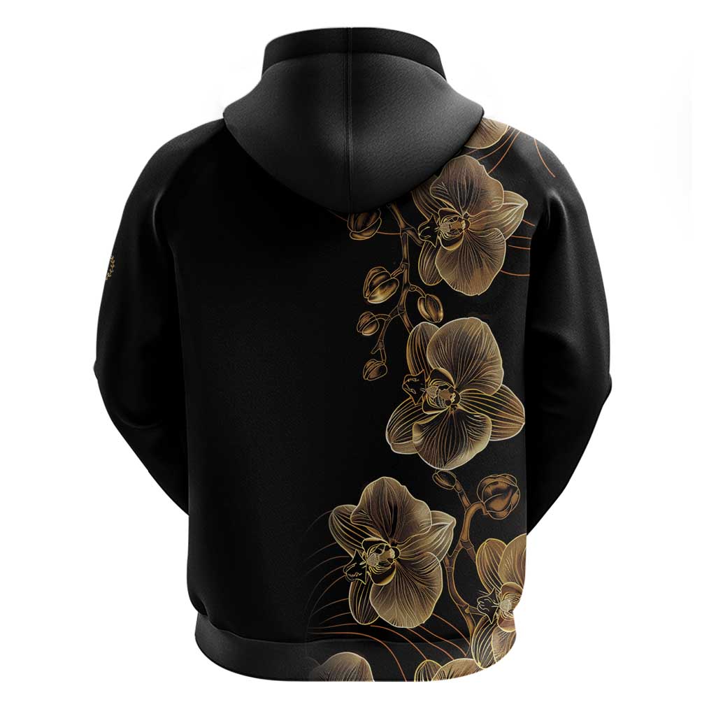 Belize Gold Orchid Zip Hoodie Luxury Stylized