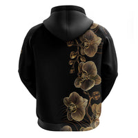 Belize Gold Orchid Zip Hoodie Luxury Stylized
