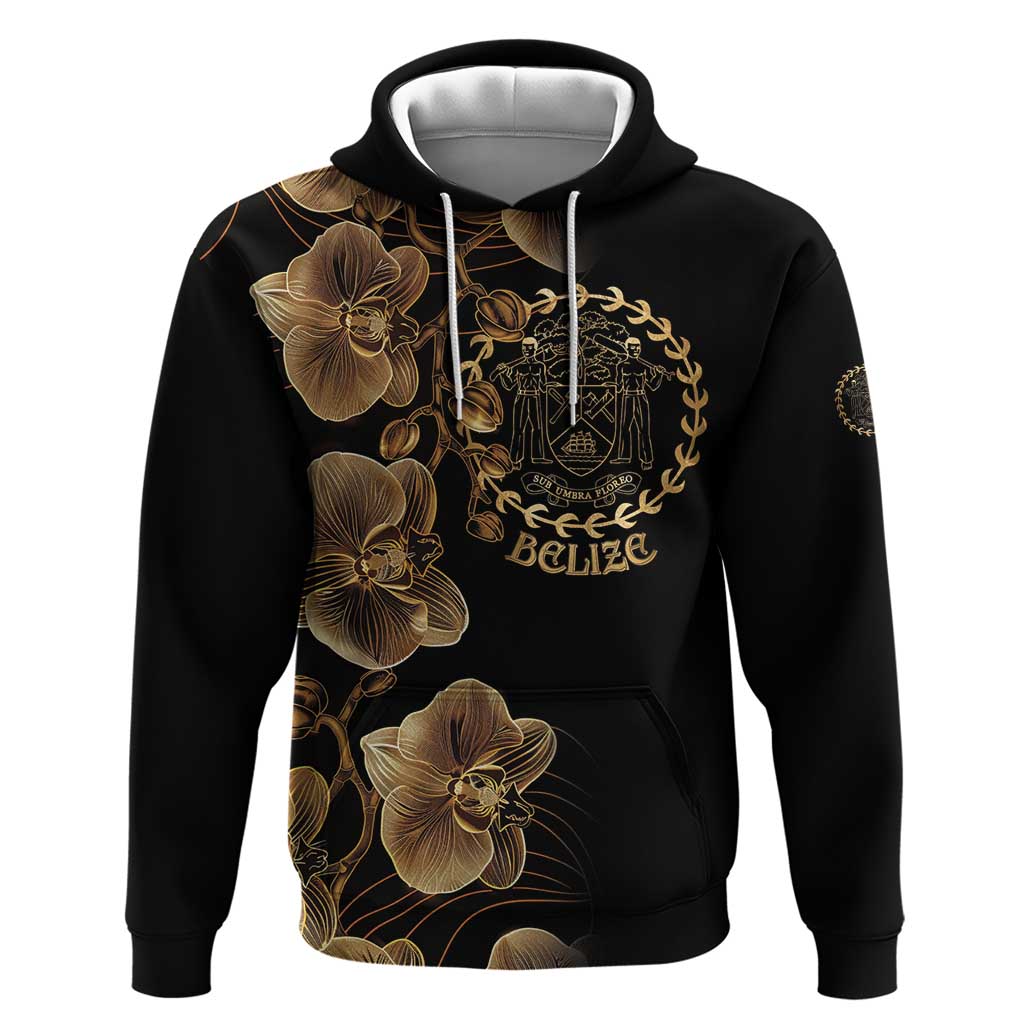 Belize Gold Orchid Zip Hoodie Luxury Stylized
