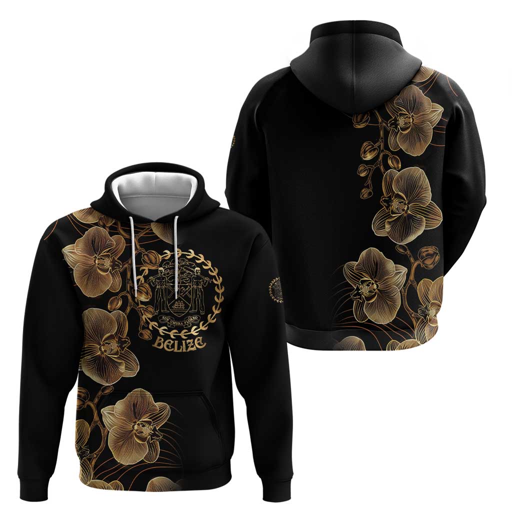 Belize Gold Orchid Zip Hoodie Luxury Stylized