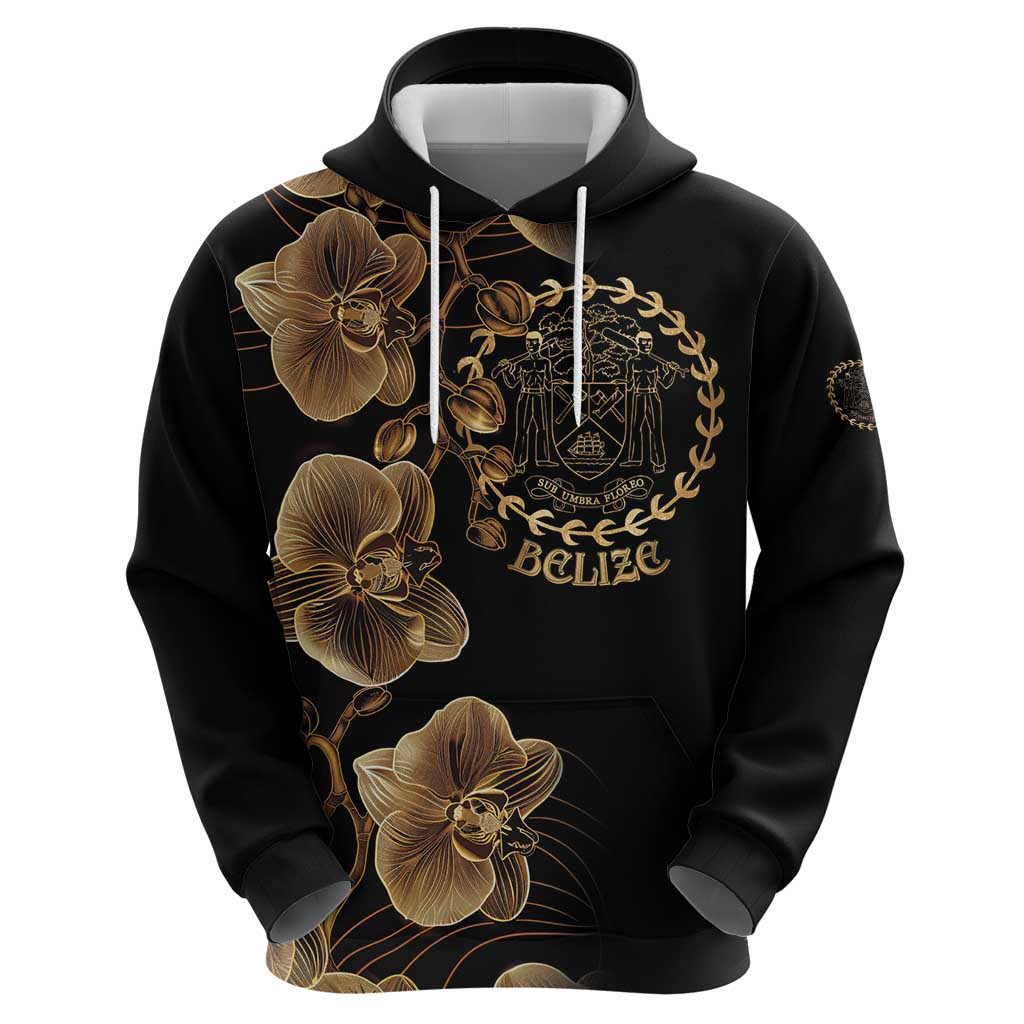 Belize Gold Orchid Zip Hoodie Luxury Stylized