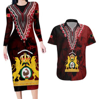 Anpi an Ayiti 1804–1806 Haiti Couples Matching Long Sleeve Bodycon Dress and Hawaiian Shirt Liberte ou la Mort!