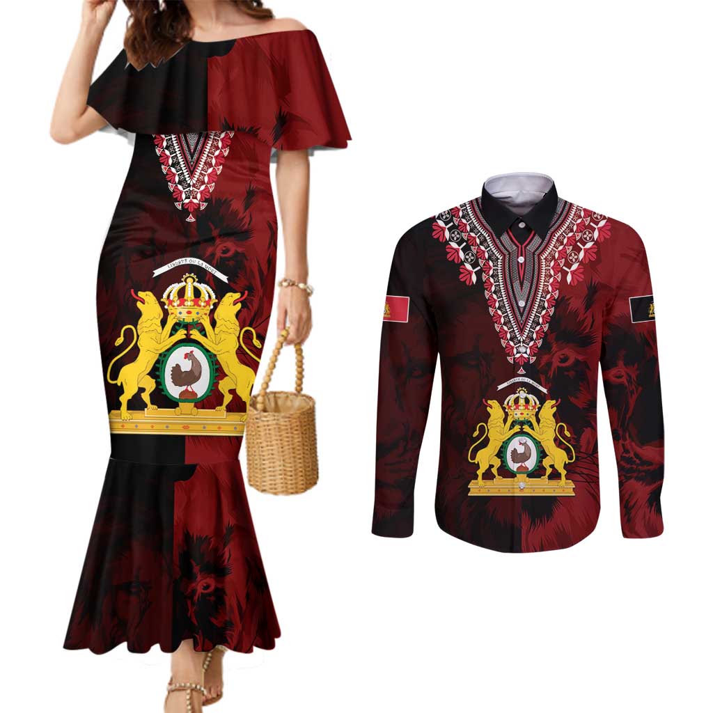 Anpi an Ayiti 1804–1806 Haiti Couples Matching Mermaid Dress and Long Sleeve Button Shirt Liberte ou la Mort!