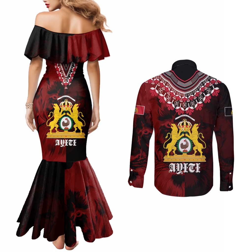Anpi an Ayiti 1804–1806 Haiti Couples Matching Mermaid Dress and Long Sleeve Button Shirt Liberte ou la Mort!