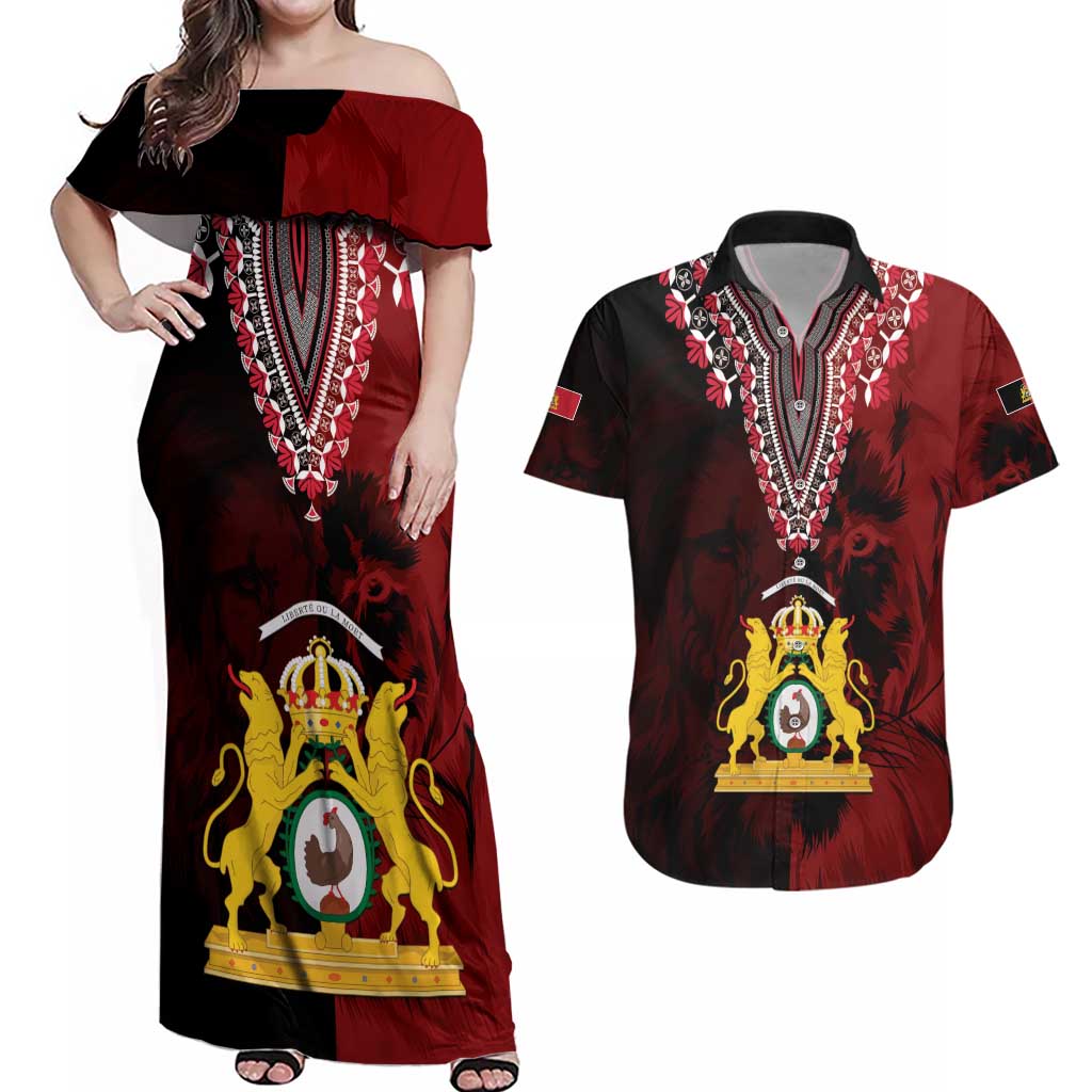 Anpi an Ayiti 1804–1806 Haiti Couples Matching Off Shoulder Maxi Dress and Hawaiian Shirt Liberte ou la Mort!