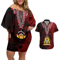 Anpi an Ayiti 1804–1806 Haiti Couples Matching Off Shoulder Short Dress and Hawaiian Shirt Liberte ou la Mort!