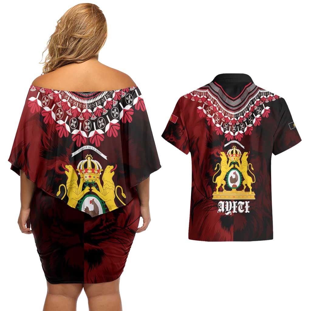 Anpi an Ayiti 1804–1806 Haiti Couples Matching Off Shoulder Short Dress and Hawaiian Shirt Liberte ou la Mort!