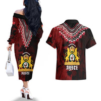 Anpi an Ayiti 1804–1806 Haiti Couples Matching Off The Shoulder Long Sleeve Dress and Hawaiian Shirt Liberte ou la Mort!