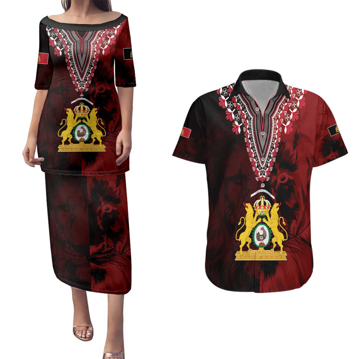 Anpi an Ayiti 1804–1806 Haiti Couples Matching Puletasi and Hawaiian Shirt Liberte ou la Mort!