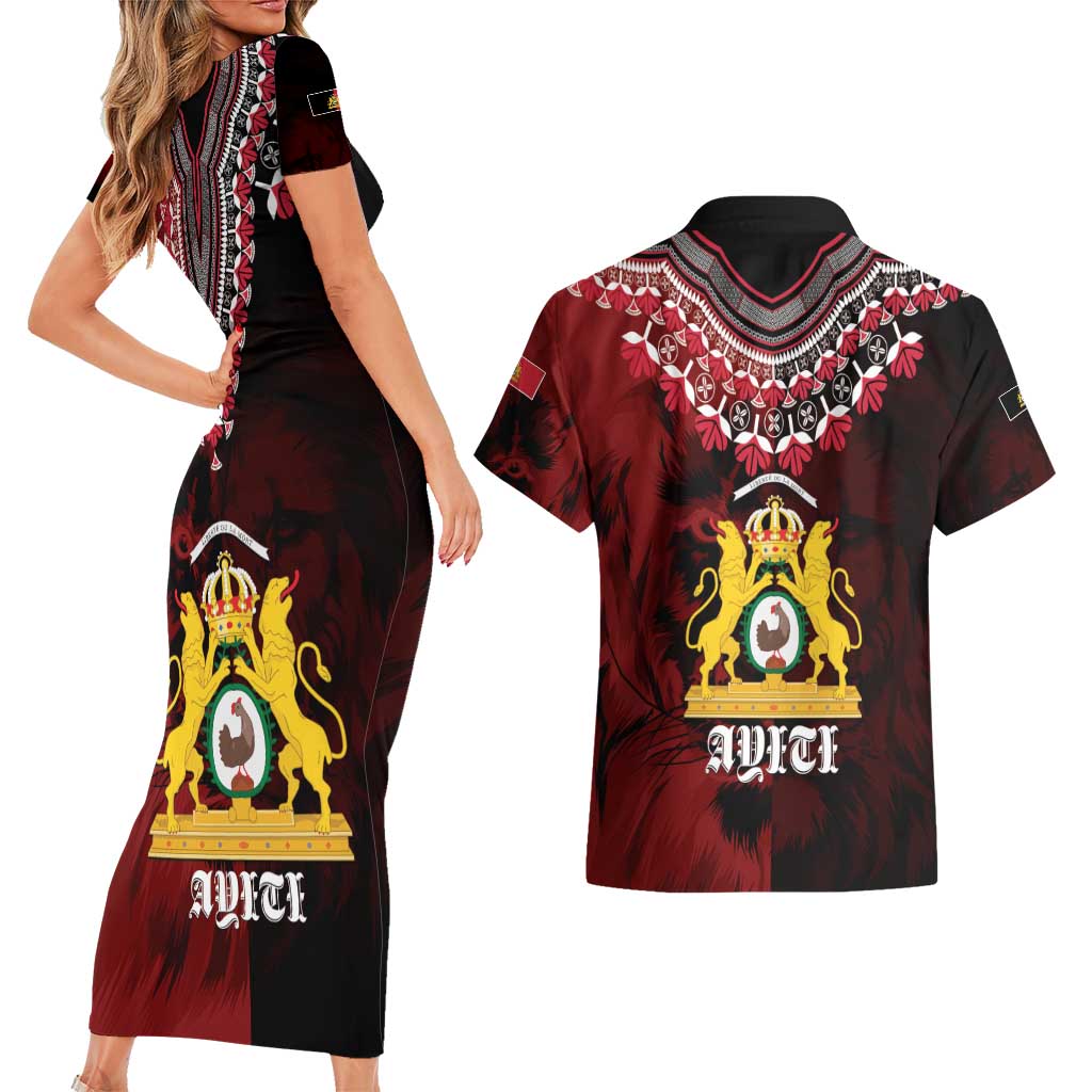 Anpi an Ayiti 1804–1806 Haiti Couples Matching Short Sleeve Bodycon Dress and Hawaiian Shirt Liberte ou la Mort!