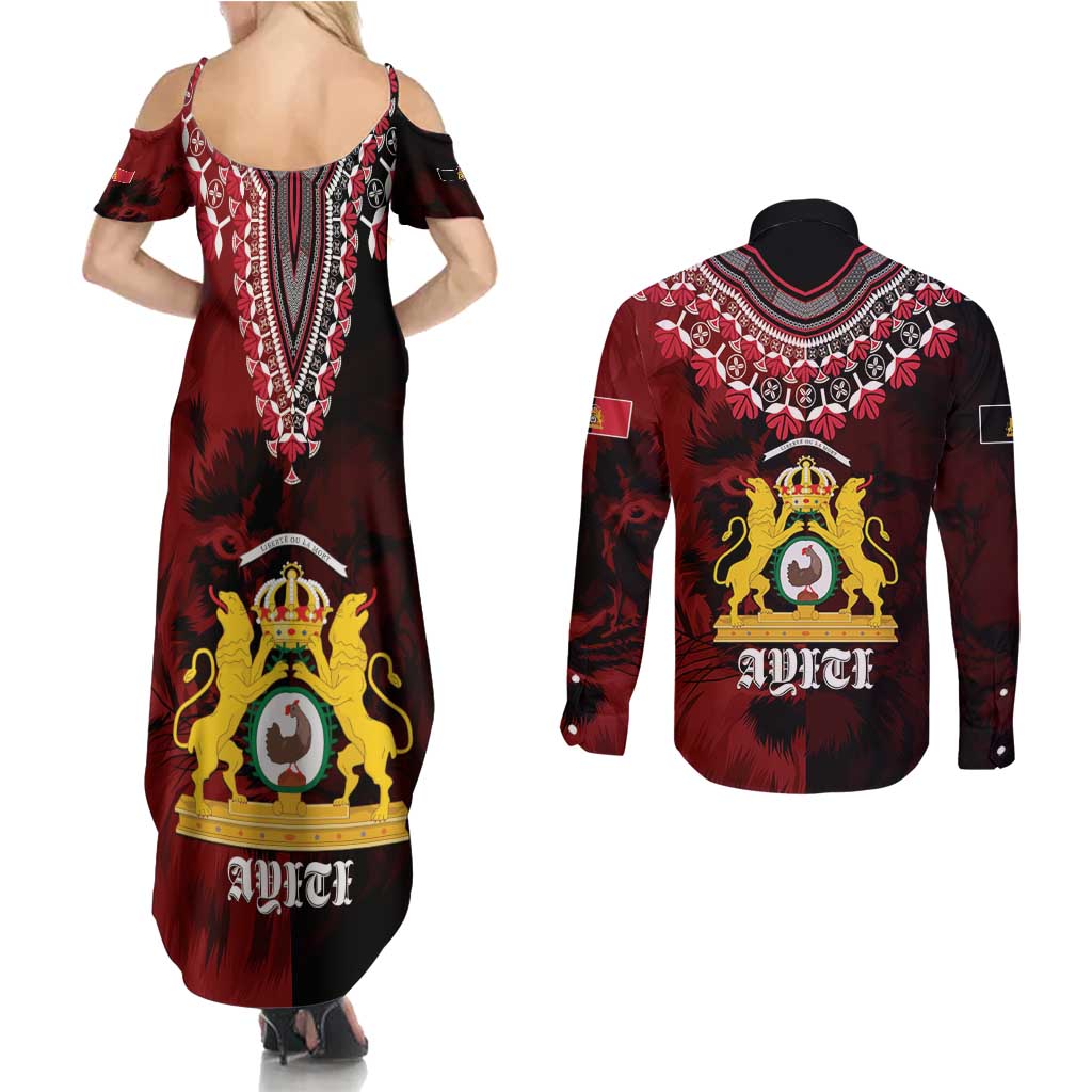 Anpi an Ayiti 1804–1806 Haiti Couples Matching Summer Maxi Dress and Long Sleeve Button Shirt Liberte ou la Mort!