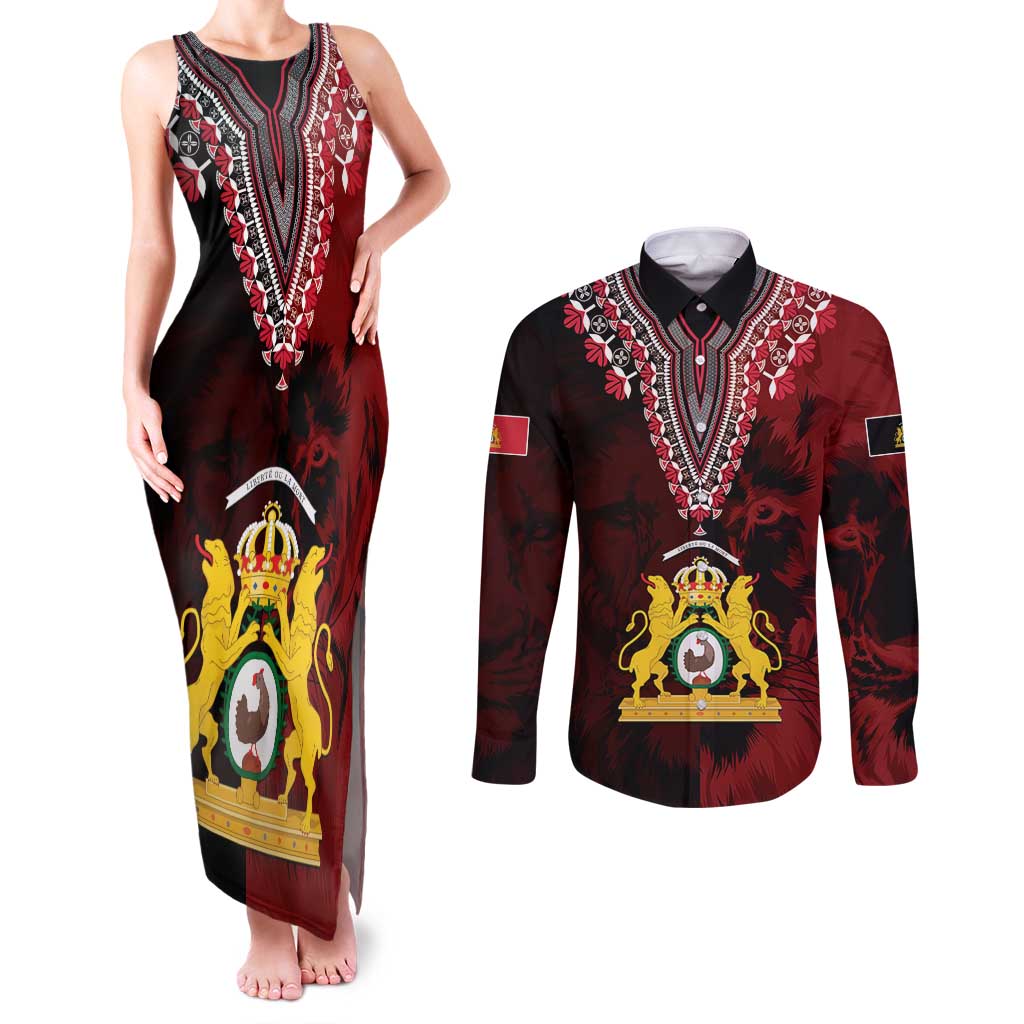 Anpi an Ayiti 1804–1806 Haiti Couples Matching Tank Maxi Dress and Long Sleeve Button Shirt Liberte ou la Mort!