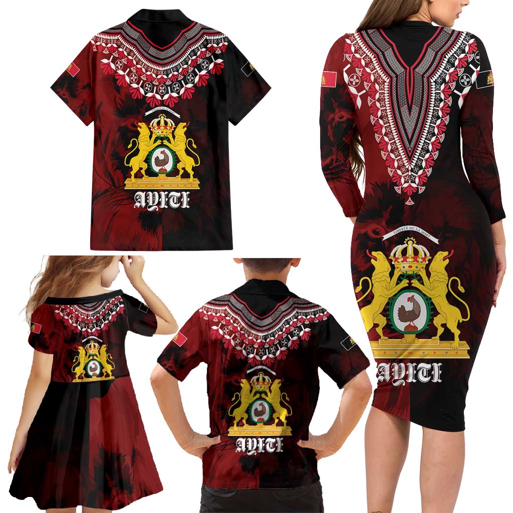 Anpi an Ayiti 1804–1806 Haiti Family Matching Long Sleeve Bodycon Dress and Hawaiian Shirt Liberte ou la Mort!