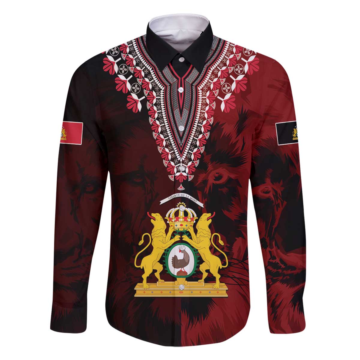 Anpi an Ayiti 1804–1806 Haiti Family Matching Off The Shoulder Long Sleeve Dress and Hawaiian Shirt Liberte ou la Mort!