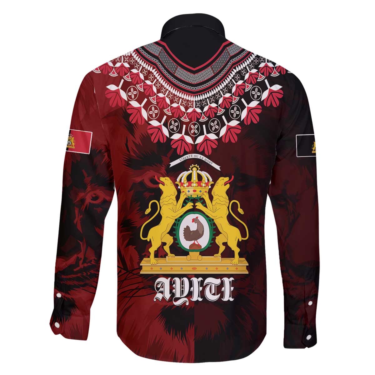 Anpi an Ayiti 1804–1806 Haiti Family Matching Off The Shoulder Long Sleeve Dress and Hawaiian Shirt Liberte ou la Mort!