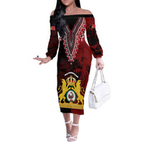 Anpi an Ayiti 1804–1806 Haiti Family Matching Off The Shoulder Long Sleeve Dress and Hawaiian Shirt Liberte ou la Mort!