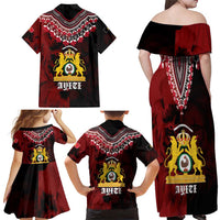 Anpi an Ayiti 1804–1806 Haiti Family Matching Off Shoulder Maxi Dress and Hawaiian Shirt Liberte ou la Mort!