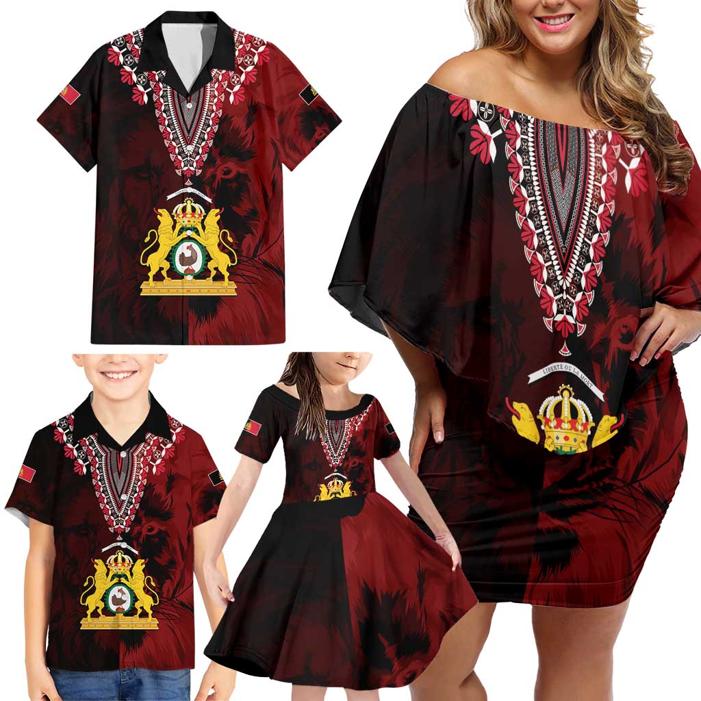 Anpi an Ayiti 1804–1806 Haiti Family Matching Off Shoulder Short Dress and Hawaiian Shirt Liberte ou la Mort!