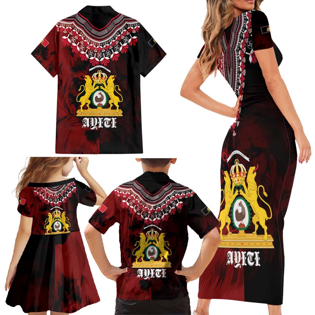 Anpi an Ayiti 1804–1806 Haiti Family Matching Short Sleeve Bodycon Dress and Hawaiian Shirt Liberte ou la Mort!