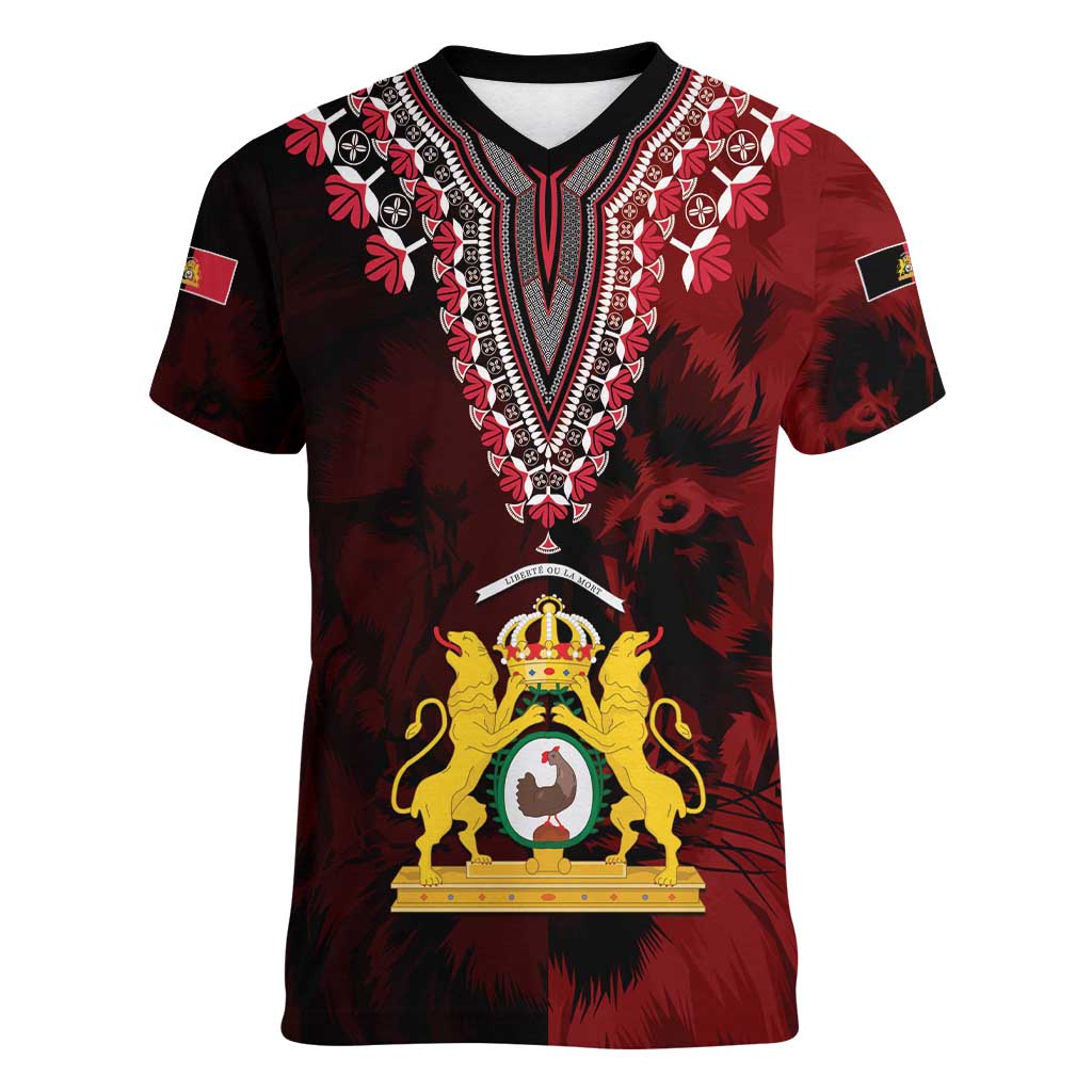 Anpi an Ayiti 1804–1806 Haiti Women V-Neck T-Shirt Liberte ou la Mort!