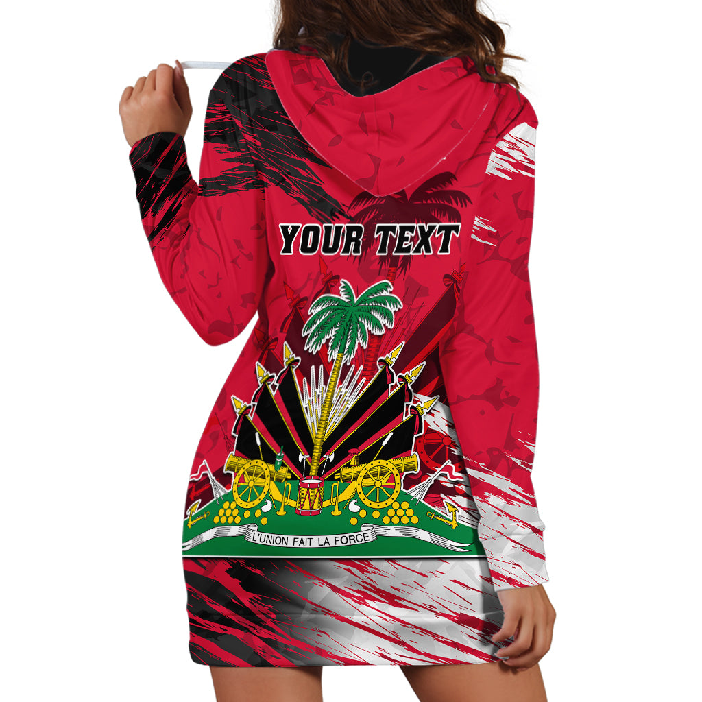 Personalised Haiti 1964 Hoodie Dress Ayiti Coat Of Arms With Flag - Wonder Print Shop