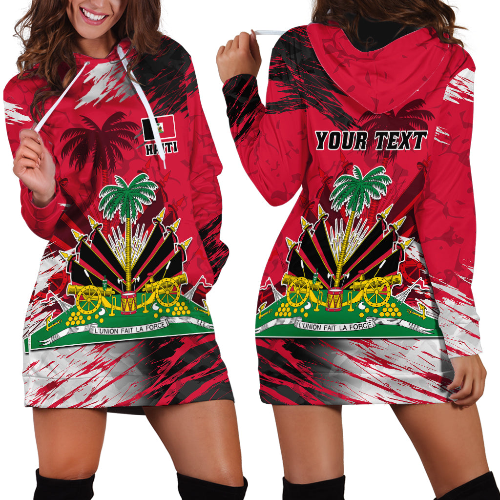 Personalised Haiti 1964 Hoodie Dress Ayiti Coat Of Arms With Flag - Wonder Print Shop