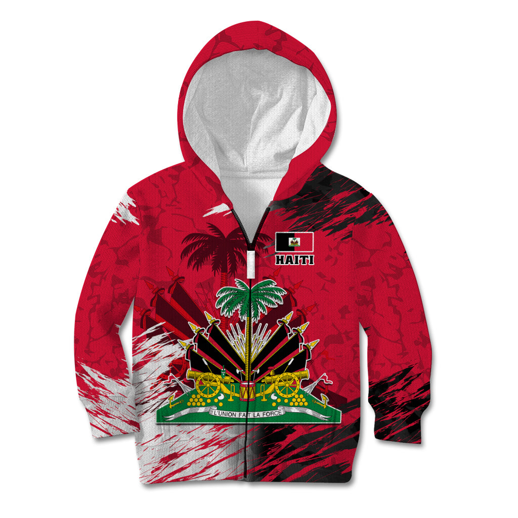 Personalised Haiti 1964 Kid Hoodie Ayiti Coat Of Arms With Flag - Wonder Print Shop