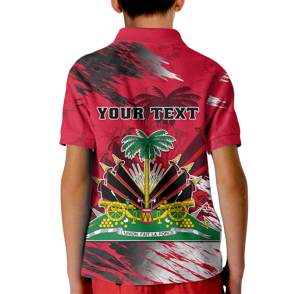 Personalised Haiti 1964 Kid Polo Shirt Ayiti Coat Of Arms With Flag - Wonder Print Shop