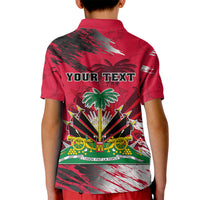 Personalised Haiti 1964 Kid Polo Shirt Ayiti Coat Of Arms With Flag - Wonder Print Shop