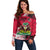 Personalised Haiti 1964 Off Shoulder Sweater Ayiti Coat Of Arms With Flag - Wonder Print Shop