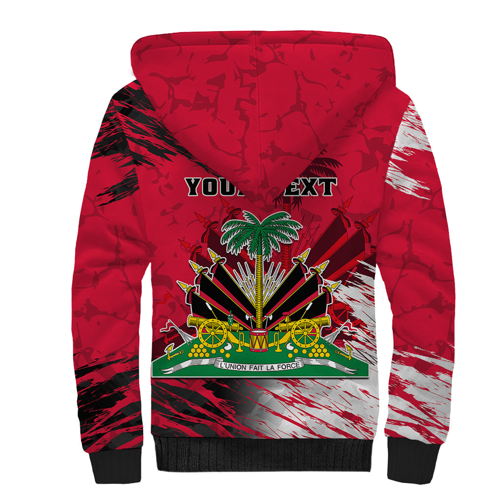 Personalised Haiti 1964 Sherpa Hoodie Ayiti Coat Of Arms With Flag - Wonder Print Shop