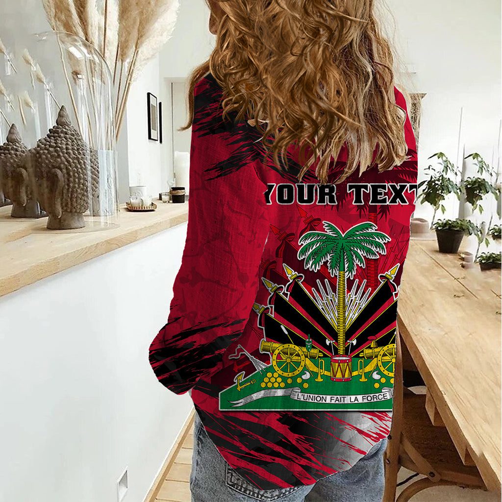 Personalised Haiti 1964 Women Casual Shirt Ayiti Coat Of Arms With Flag - Wonder Print Shop